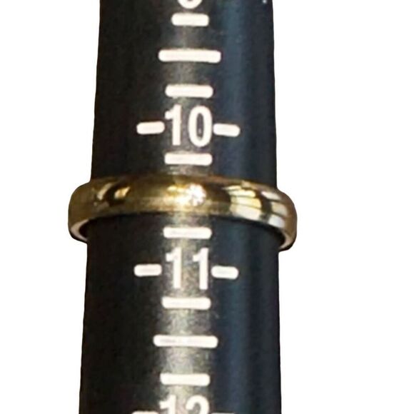 NWOT Size 10 1/2 Stainless steel band with inlayed zircon - Picture 2 of 2